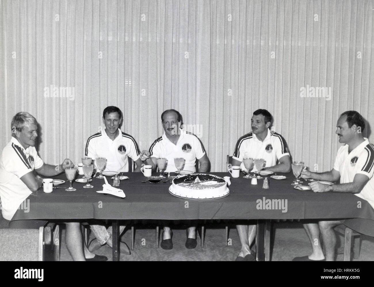 Space Shuttle Discovery-Crew Stockfoto