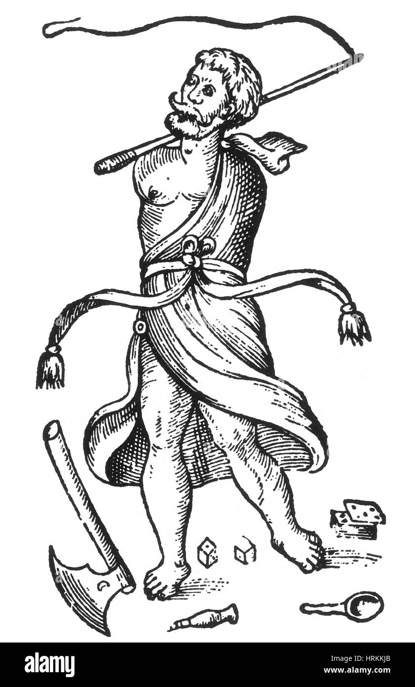 Armless Mann, 16. Jahrhundert Stockfoto