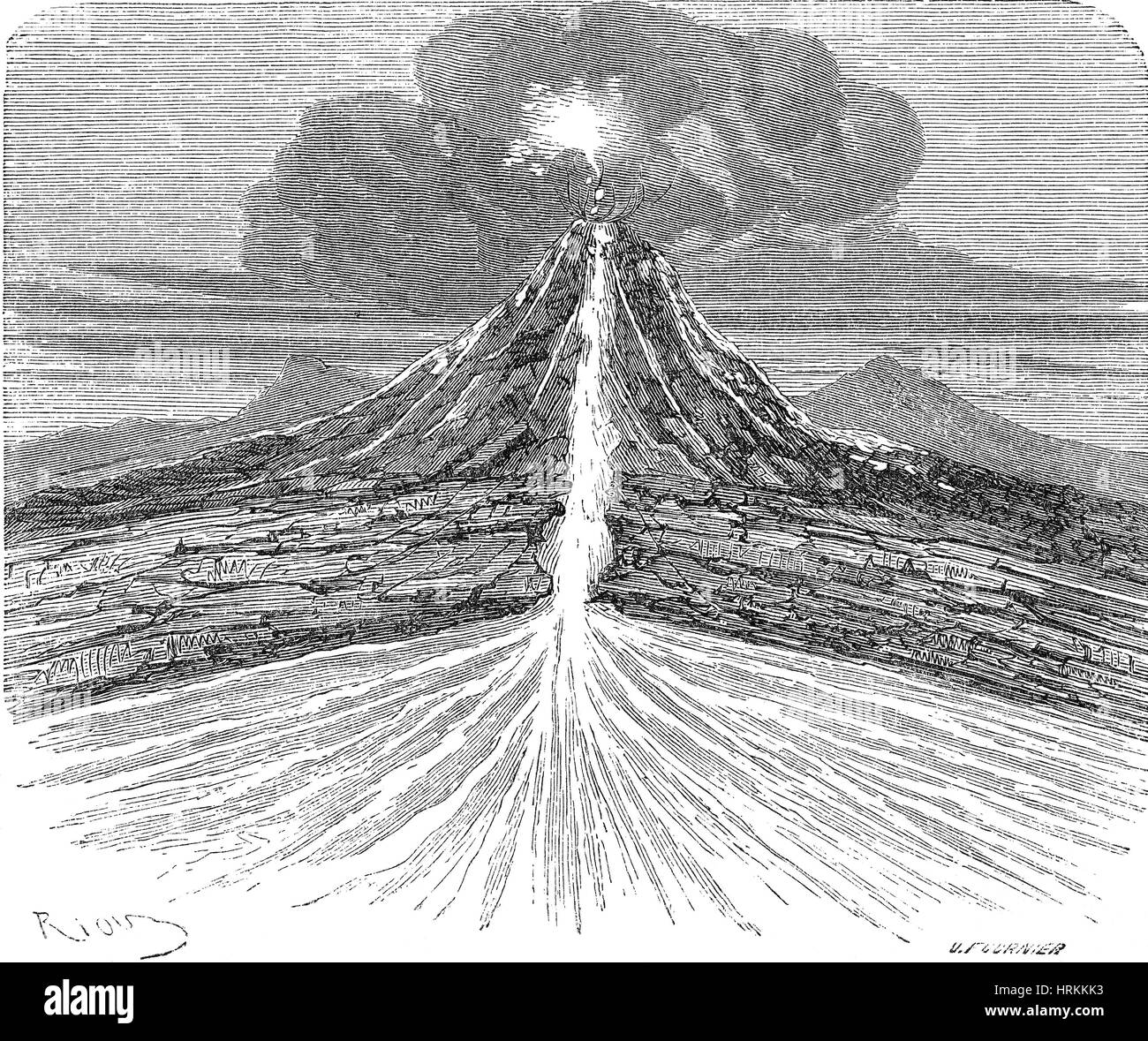 Ausbrechenden Vulkan Stockfoto