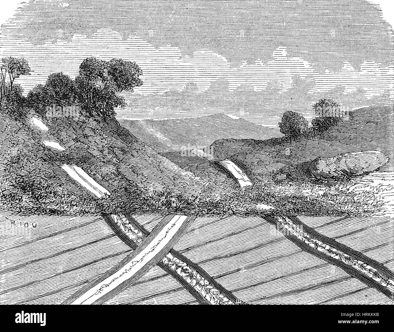 Metallische Venen Stockfoto