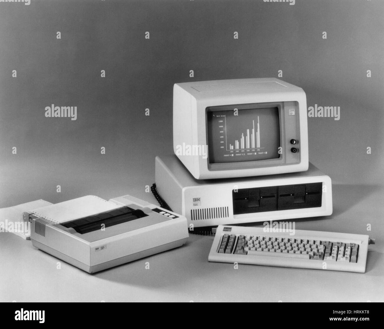 Frühe Personalcomputer, 1980er Jahre Stockfoto