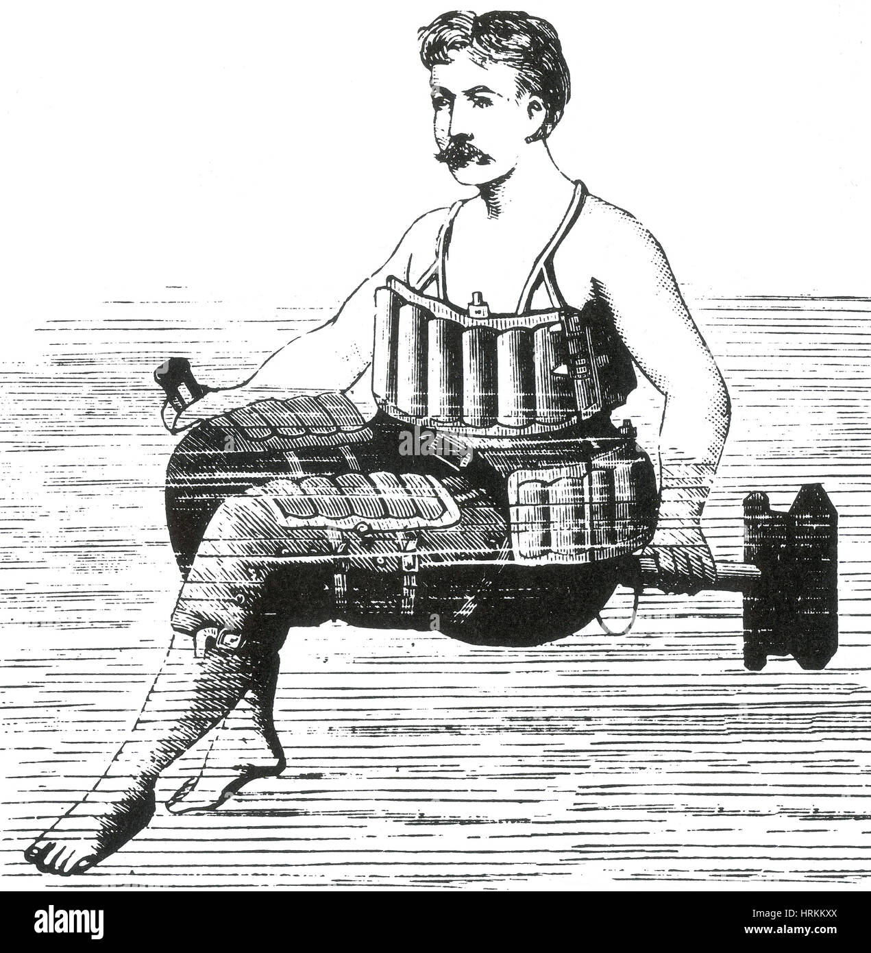 Neuartige schwimmen Gerät, 1880 Stockfoto