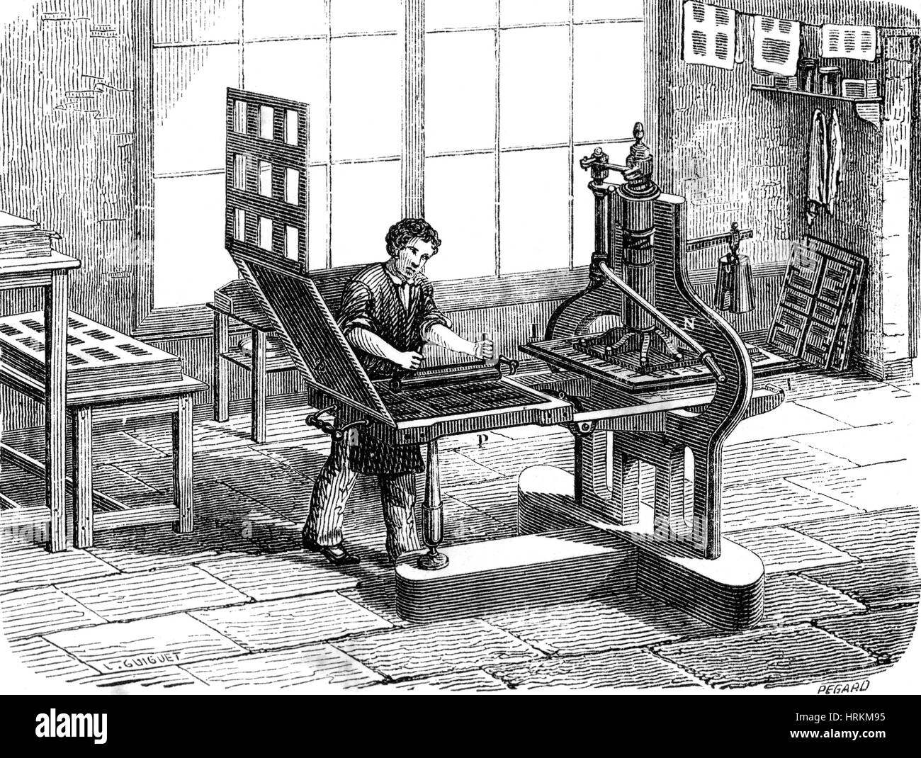 Stanhope-Presse, erste Eisen-Druckmaschine, 1806 Stockfoto
