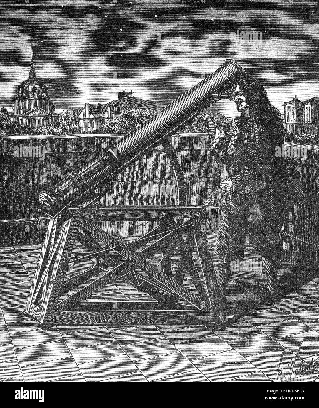 Newtonian Telescope, 17. Jahrhundert Stockfoto