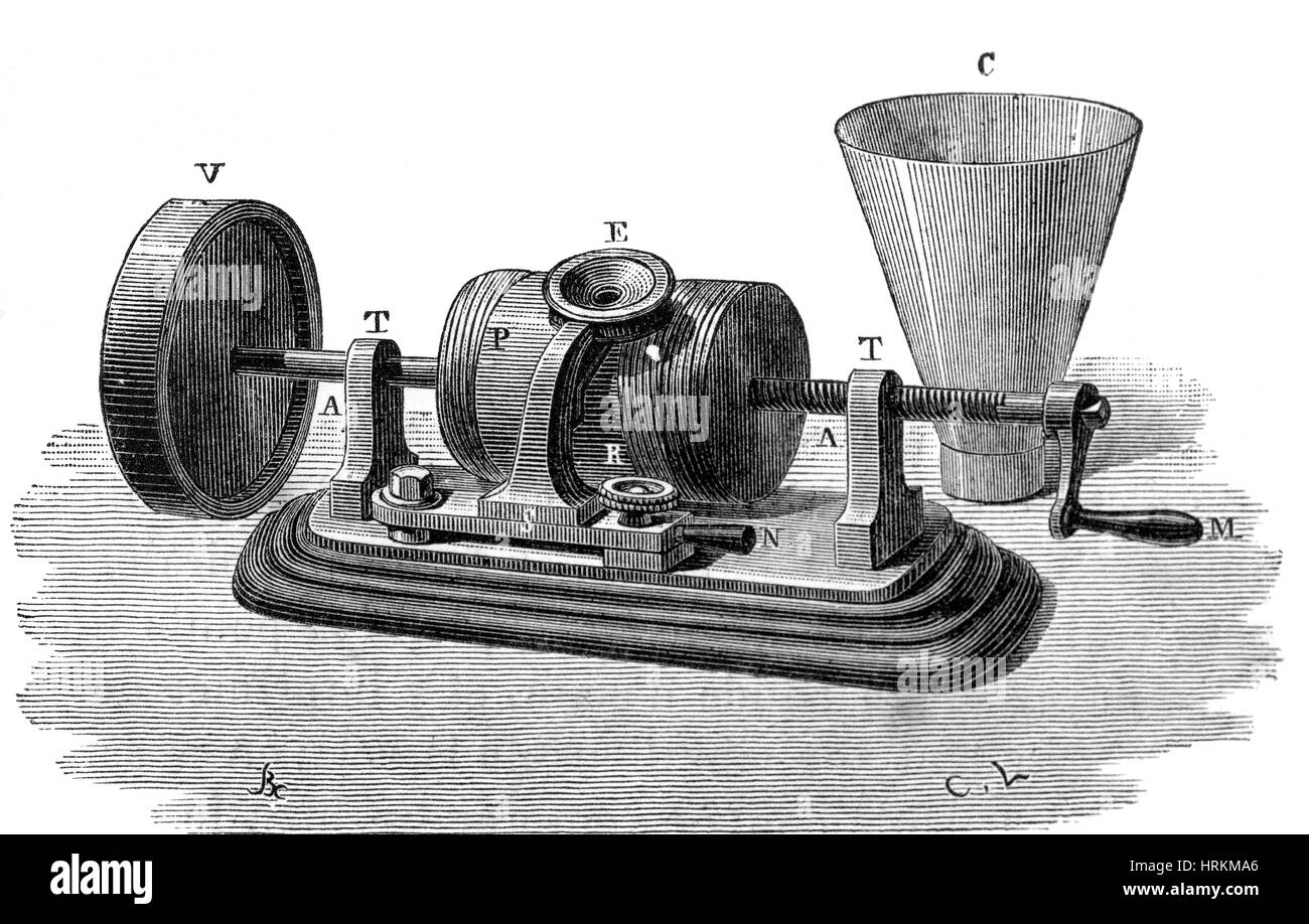 Edison Phonograph, 1877 Stockfoto