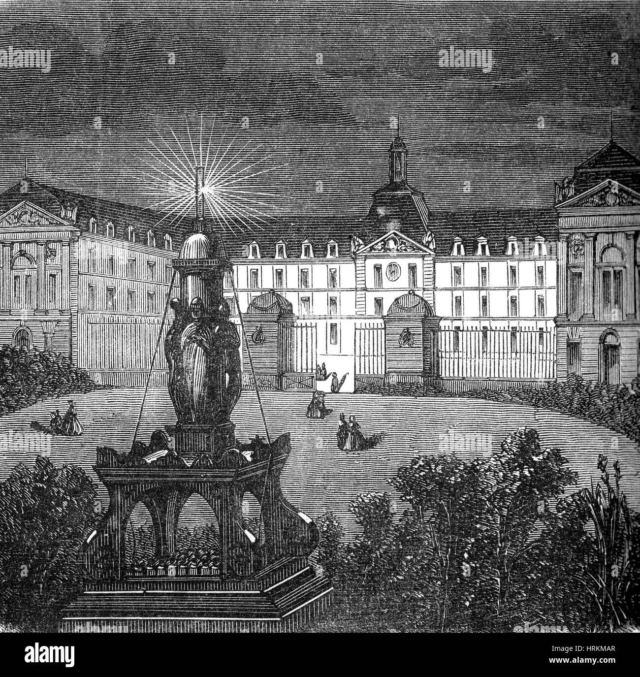 Öffentliche Beleuchtung, 1880er Jahre Stockfoto