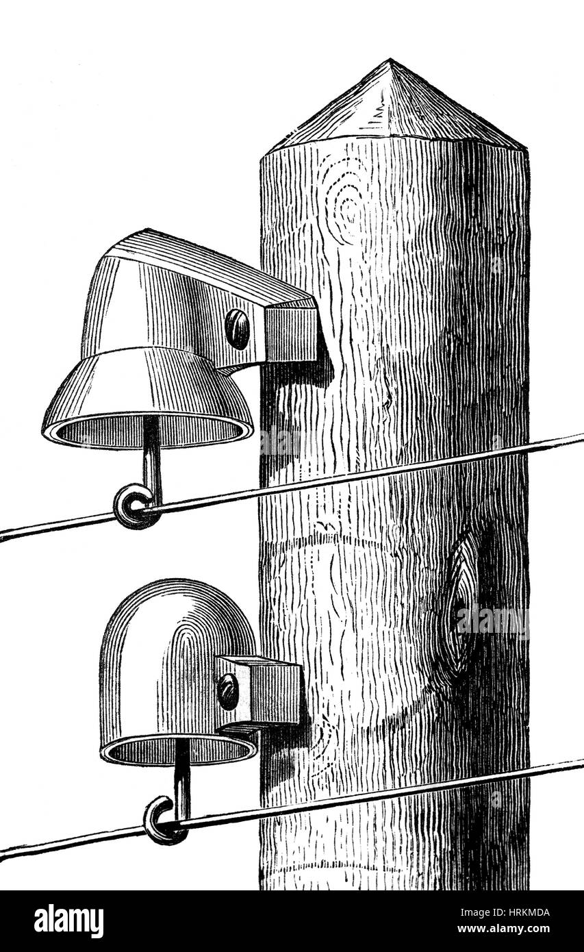 Telegrafenmast, 19. Jahrhundert Stockfoto