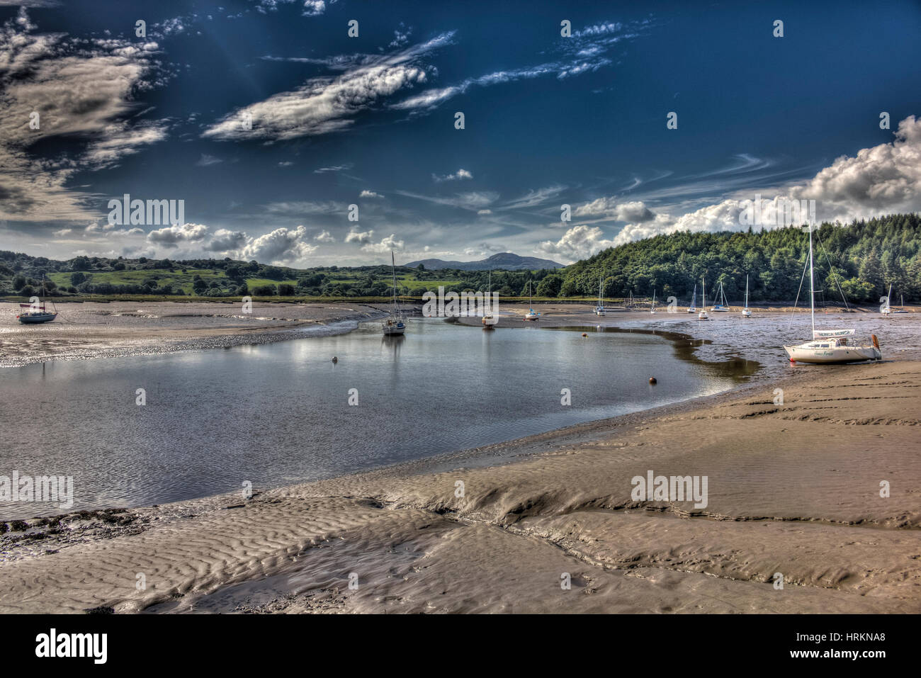 Nachschlagen von Urr Mündung bei Kippford, Dumfries and Galloway, Schottland, UK. Stockfoto