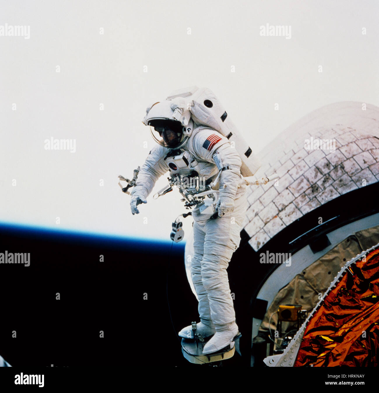 STS-51, Astronaut Newman Weltraumspaziergang, 1993 Stockfoto