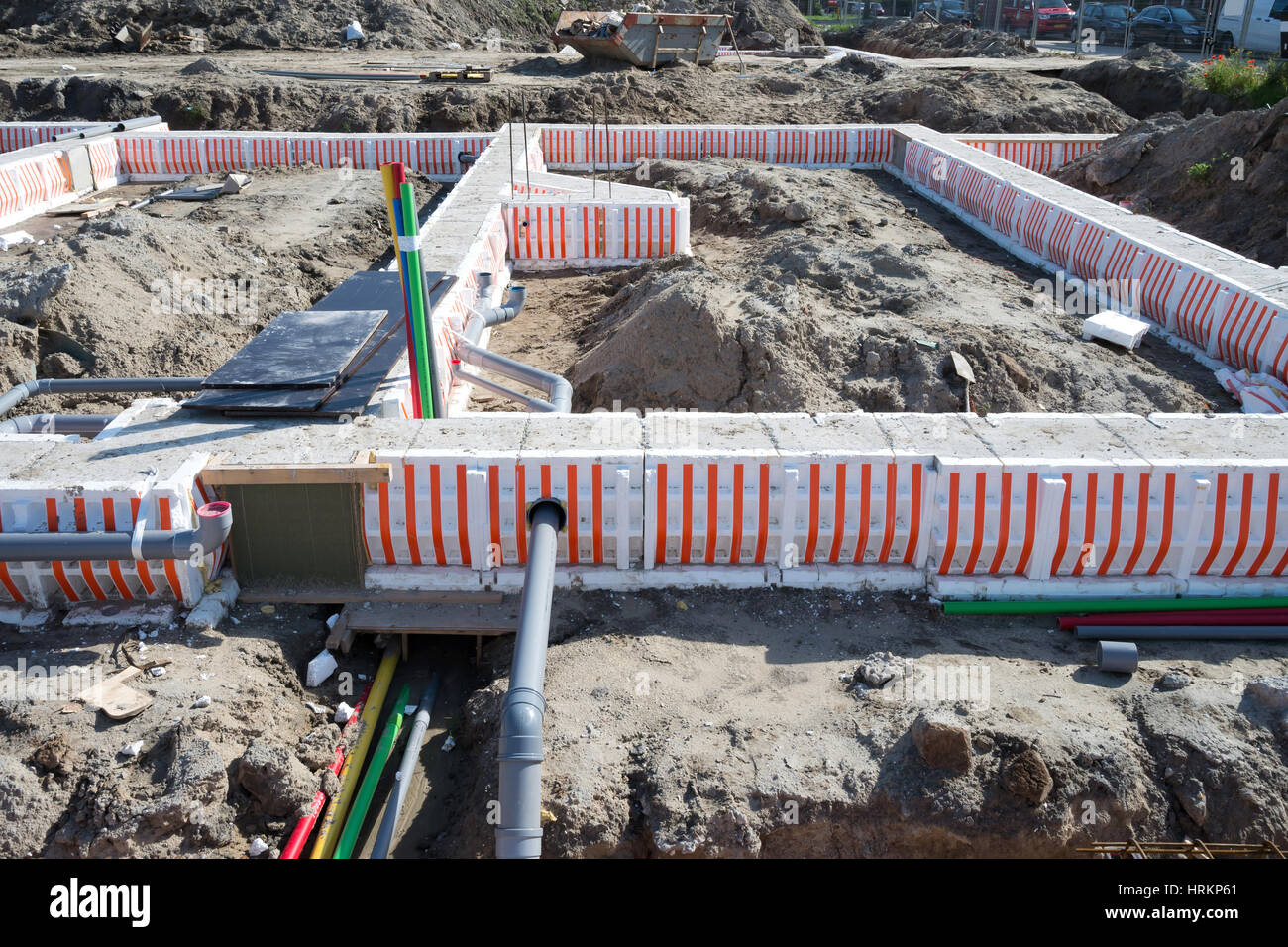 Gründung eines neuen Wohnhauses Stockfoto