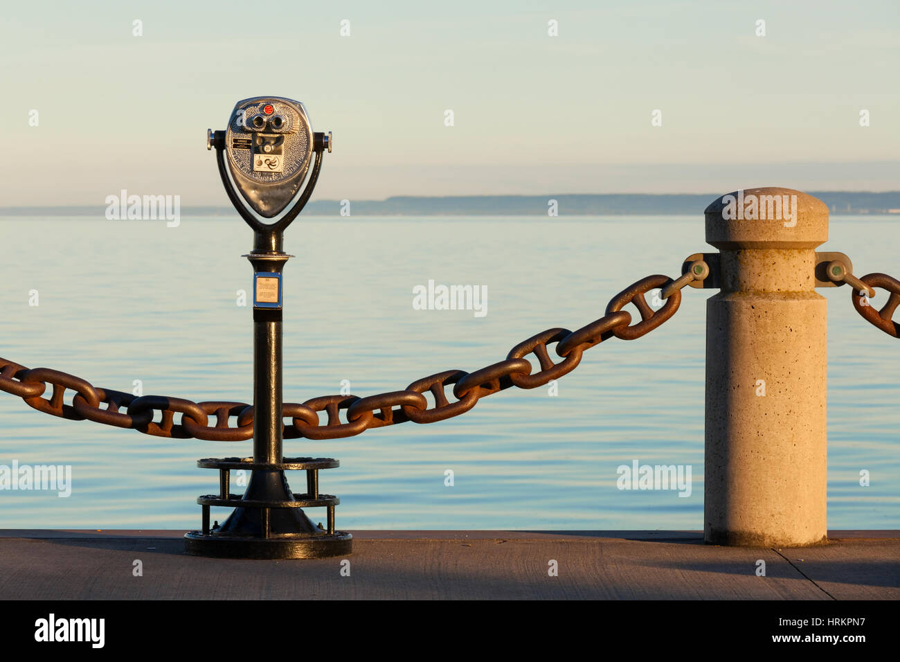 Ein Turm-Viewer Blick auf Lake Ontario.  Spencer Smith Park, Burlington, Ontario, Kanada. Stockfoto