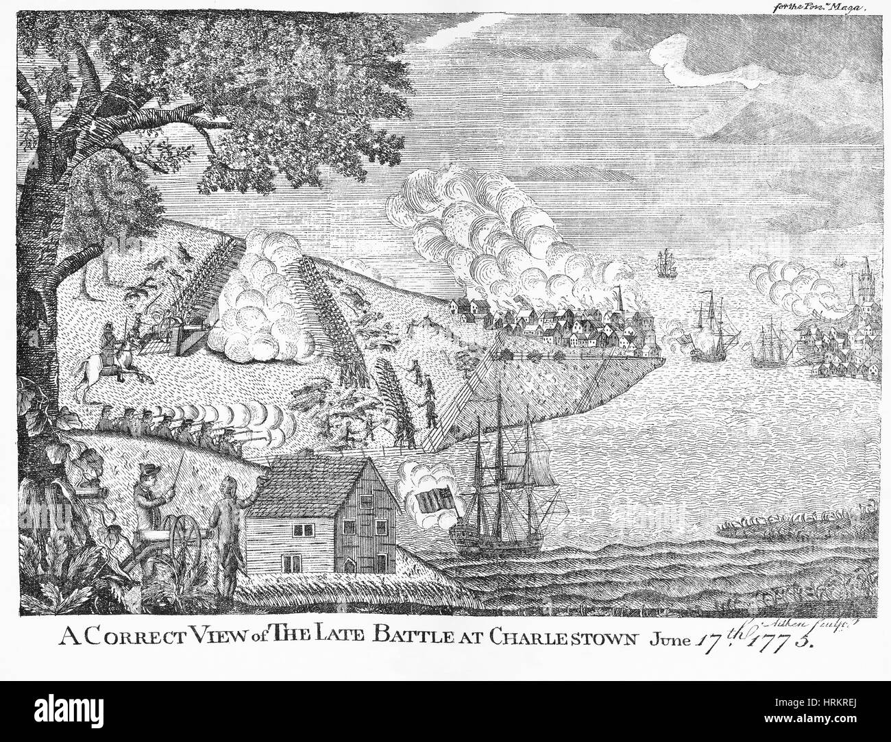 Schlacht von Bunker Hill, 1775 Stockfoto