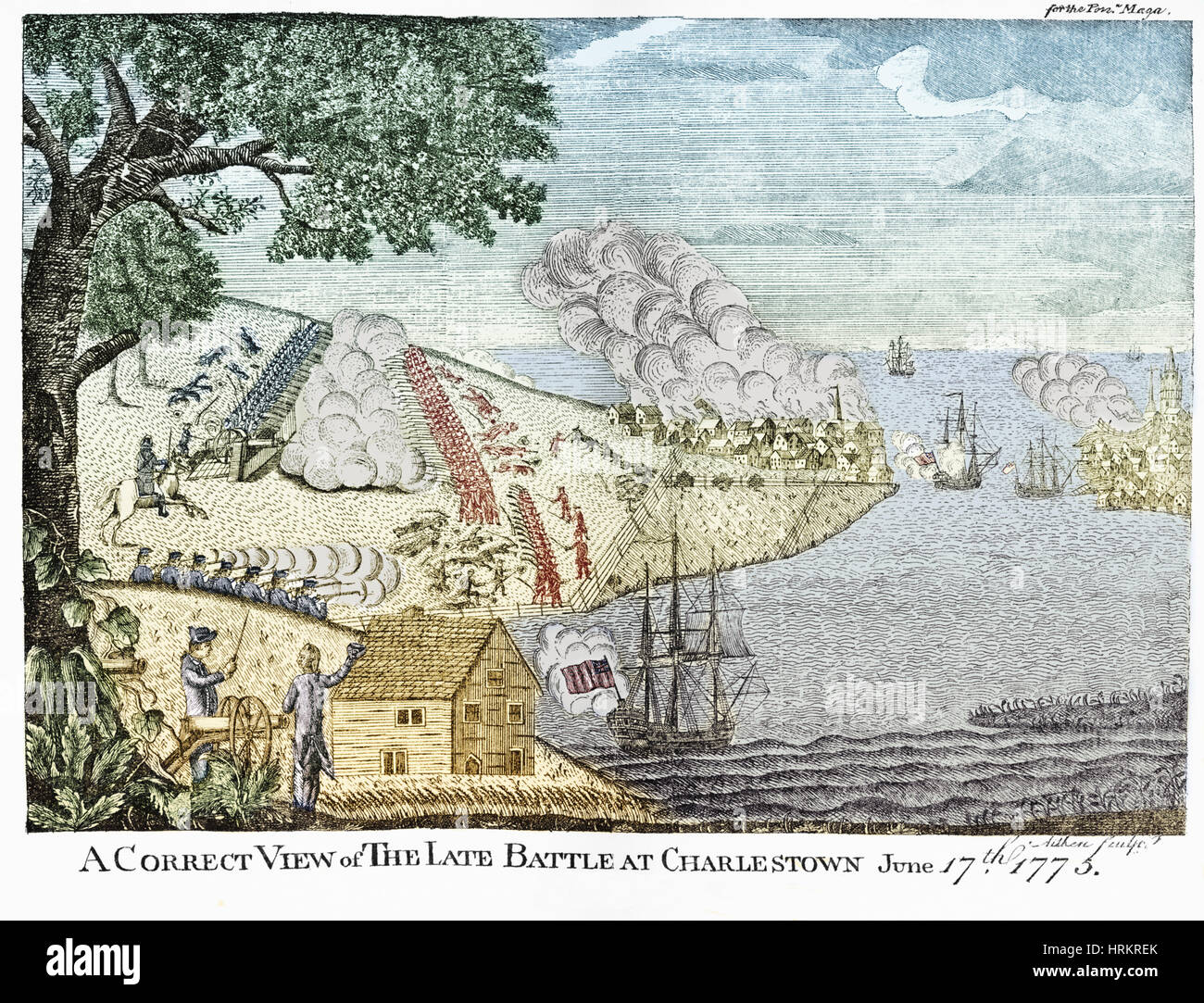 Schlacht von Bunker Hill, 1775 Stockfoto