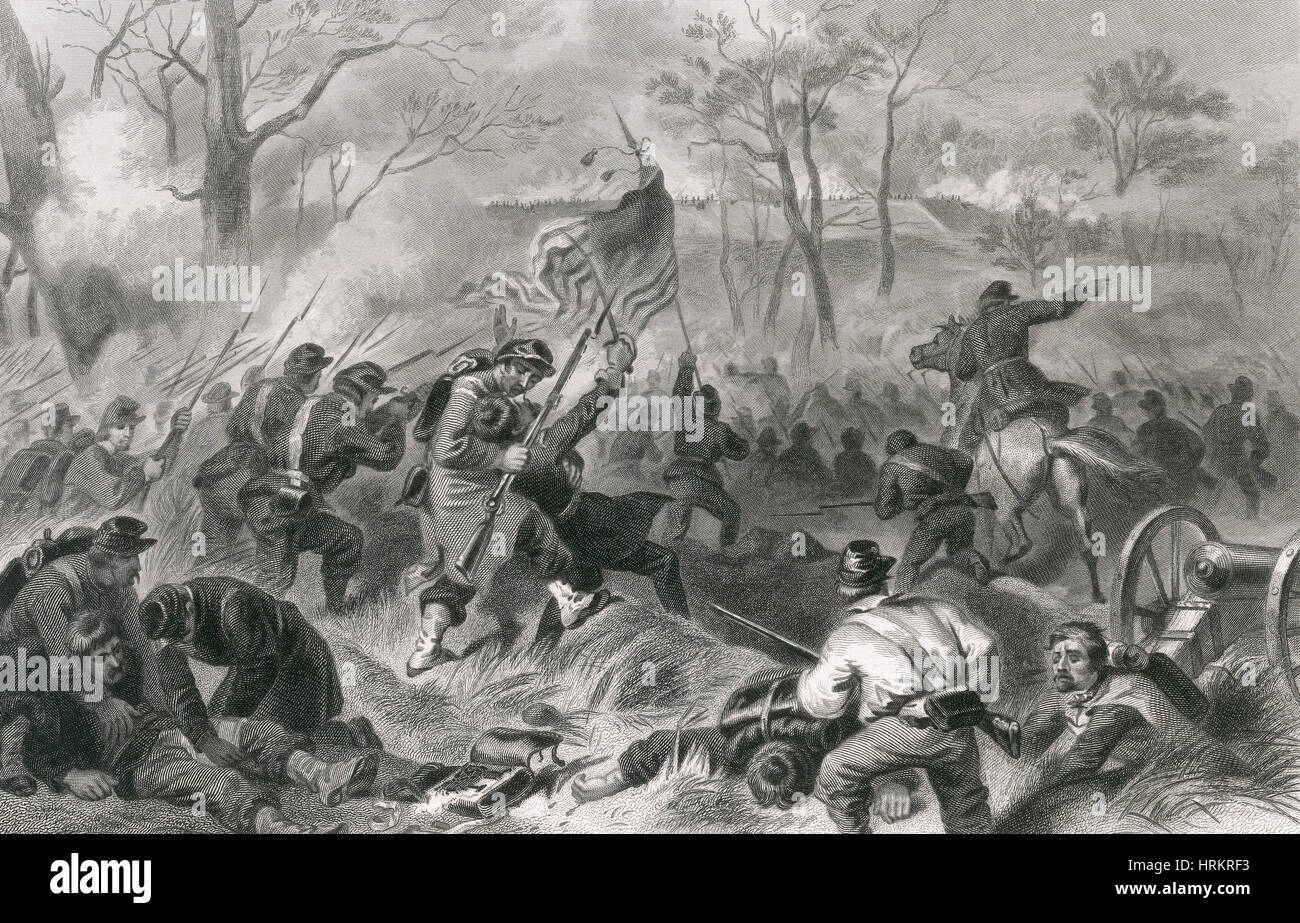 Amerikanischer Bürgerkrieg, Schlacht von Fort Donelson, 1862 Stockfoto