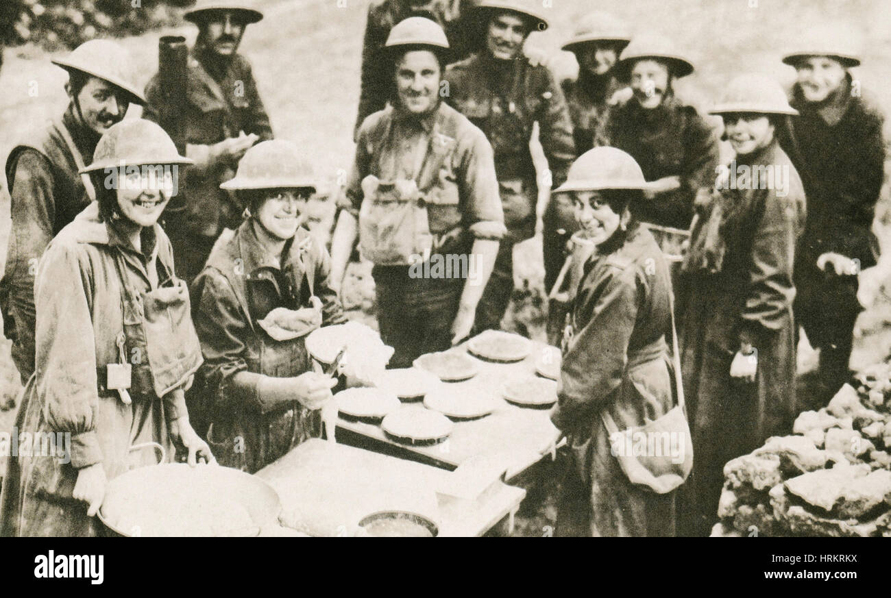 WWI, Heilsarmee, Torten für Soldaten Stockfoto
