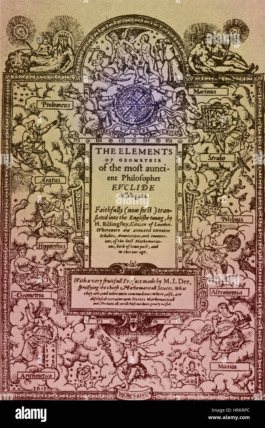 Elemente der Geometrie, Frontispiz, 16. Jahrhundert Stockfoto