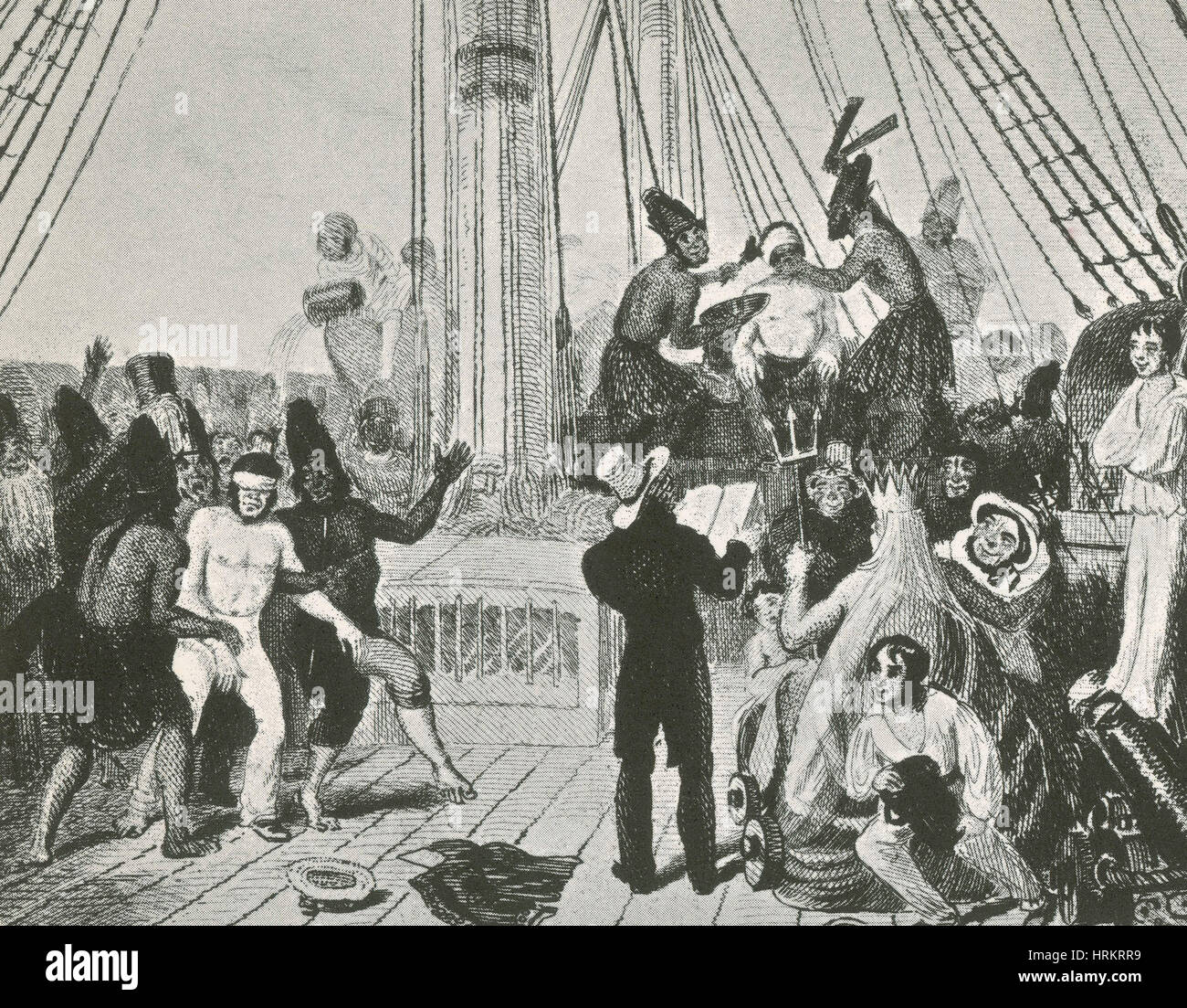 Überquerung des Äquators, HMS Beagle, 1832 Stockfoto