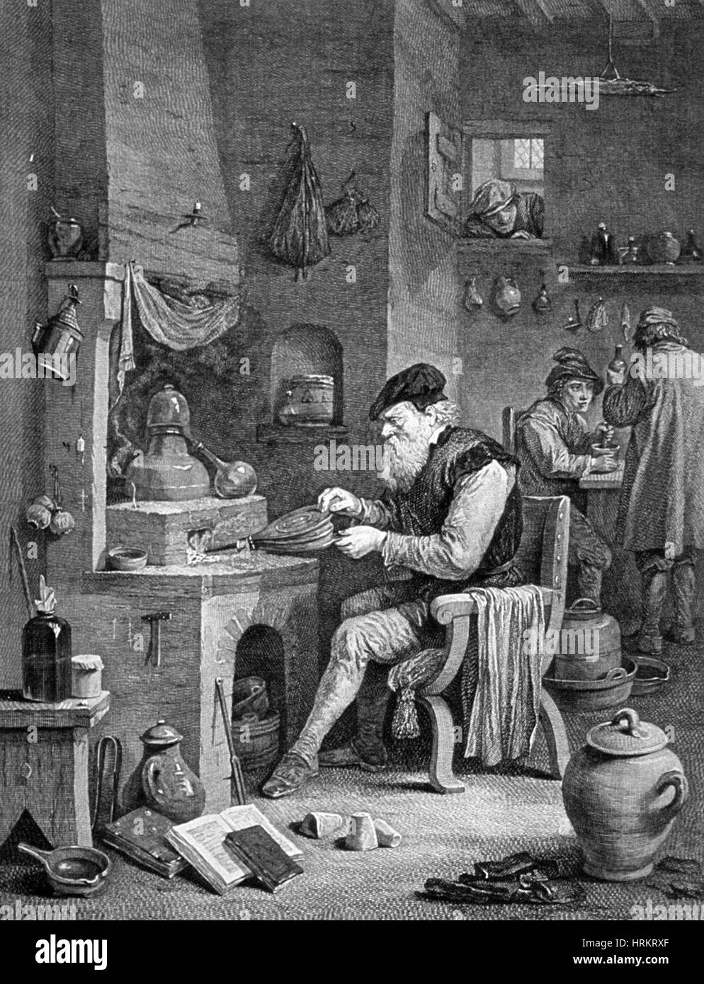 Der Chemiker, 17. Jahrhundert Stockfoto