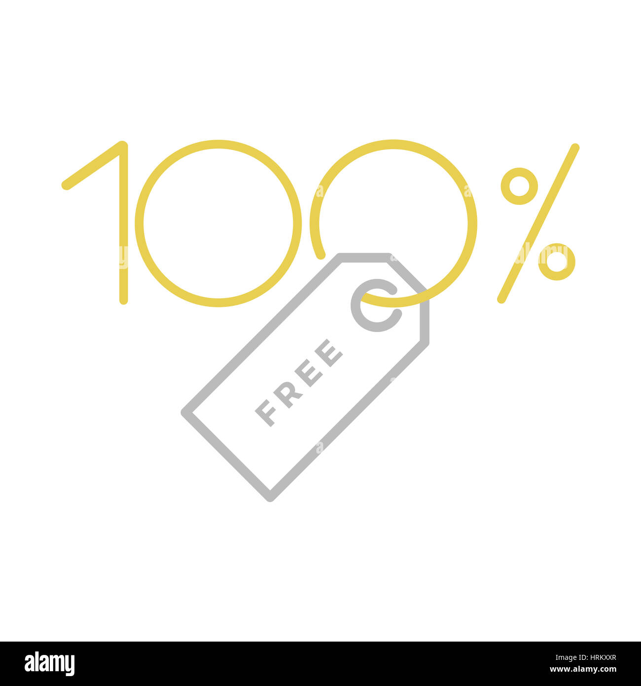 Typographische Symbol für hundert Prozent freien Tag, das Logo oder als isolierte grafisches Element verwendet werden kann Stockfoto