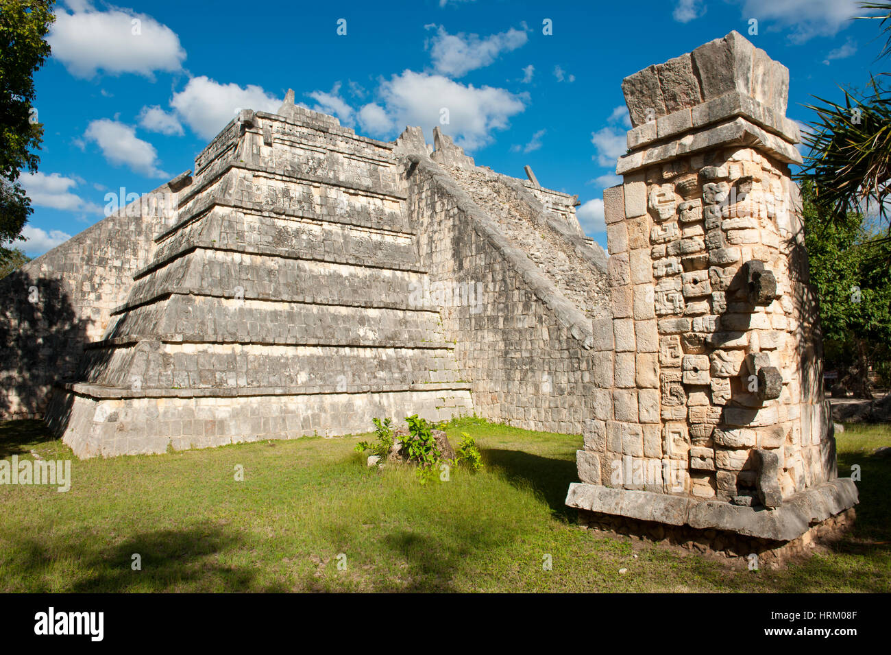 Tempel der Pyramide in Chichen Itza Yucatan, Mexiko. Stockfoto