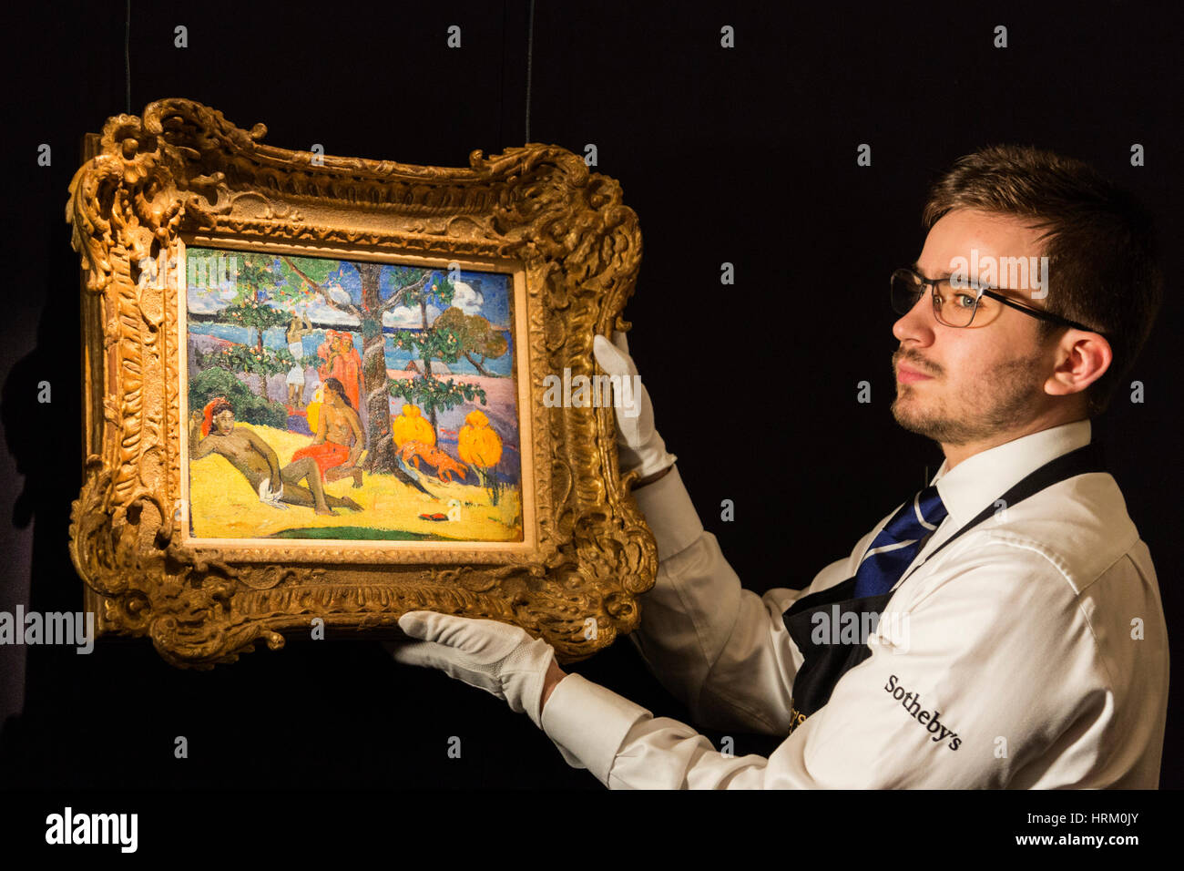London, UK. 22. Februar 2017. Te Arii Koffer - La Femme Aux Mangos (II), 1896 von Paul Gauguin. Sotheby's vorliegenden Highlights aus der Impressionismus und der moderne Kunstverkauf am 1. März 2017. Stockfoto