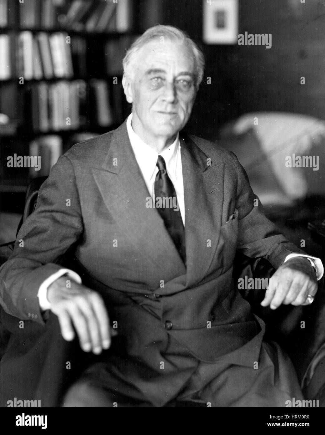 Roosevelt (1882-1945) als 32. Präsident der Vereinigten Staaten am Tag bevor er starb Stockfoto