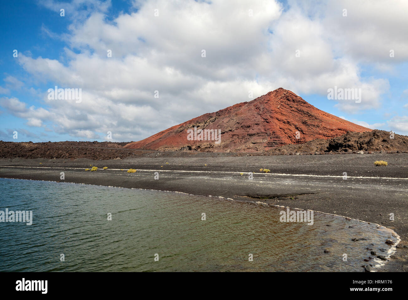 Vulkanische Landschaft von Lanzarote, Kanarische Inseln, Spanien. Stockfoto