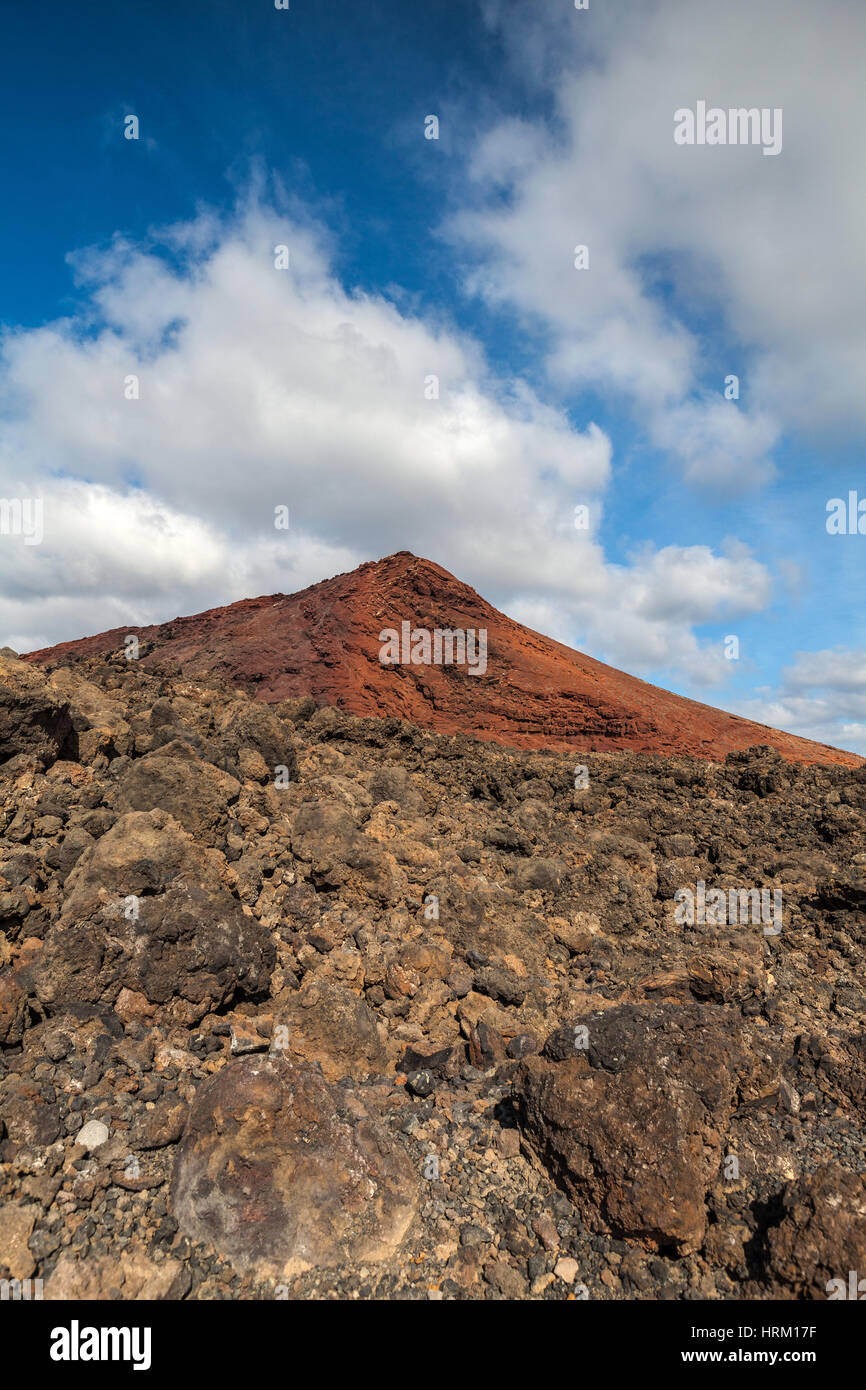 Vulkanische Landschaft von Lanzarote, Kanarische Inseln, Spanien. Stockfoto