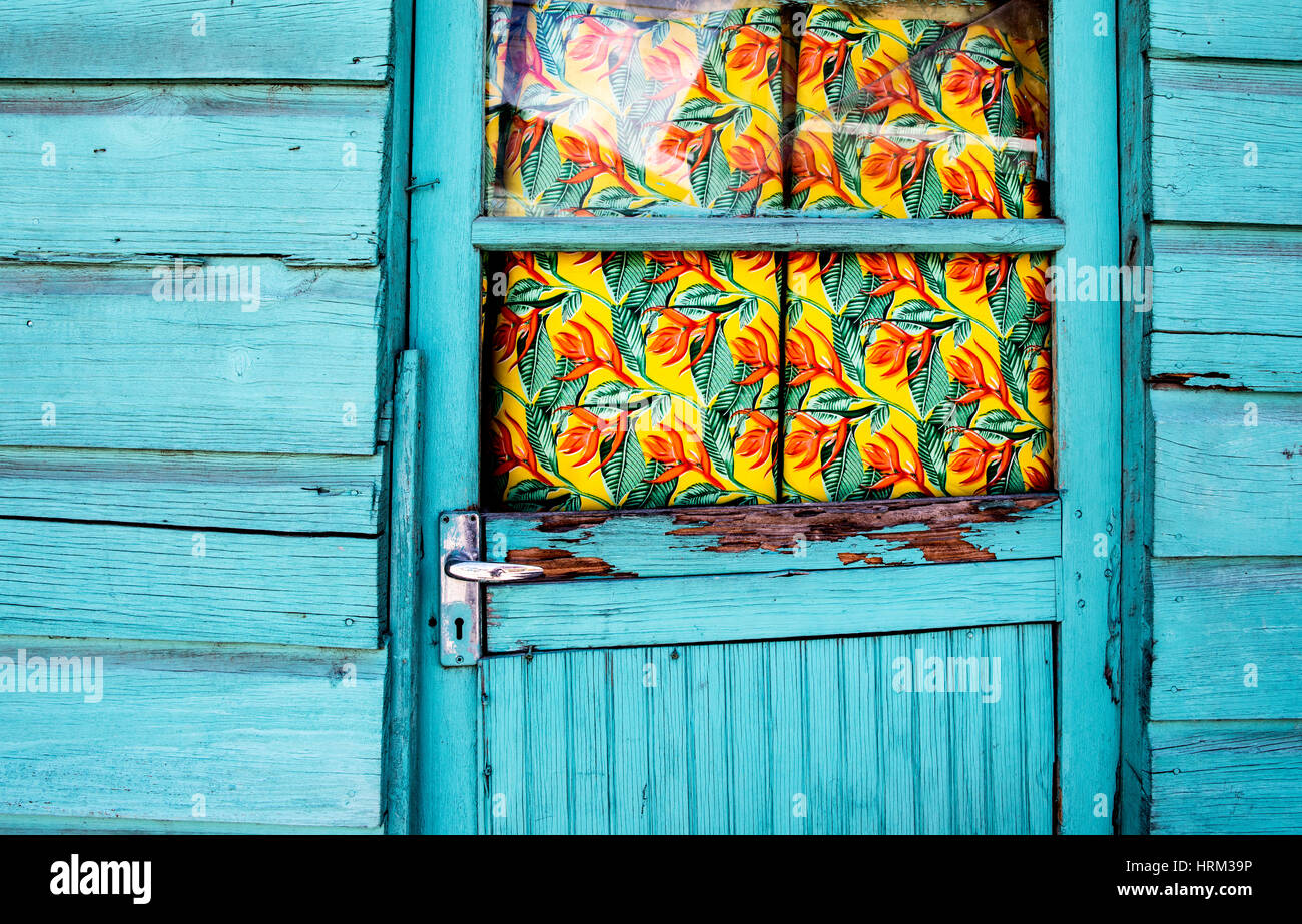 Traditionellen Holzhaus Anse La Raye St Lucia Caribbean Stockfoto