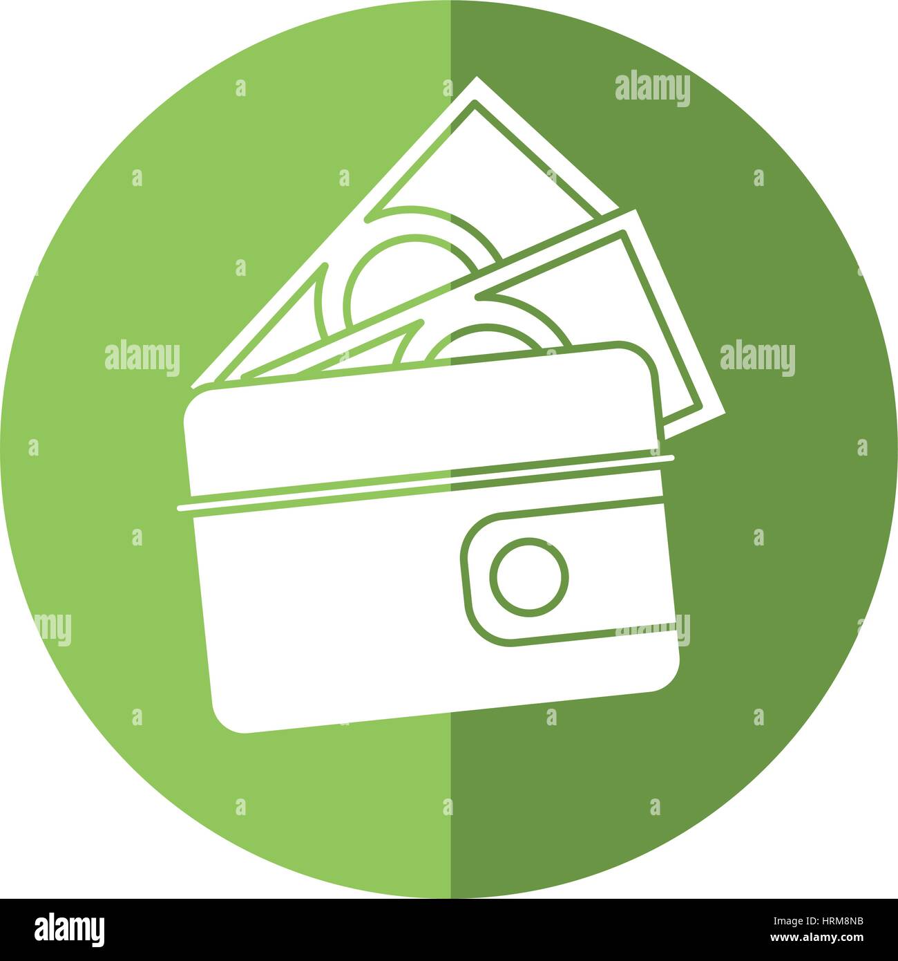 Brieftasche Dollar Geld Cash Schatten Stock Vektor