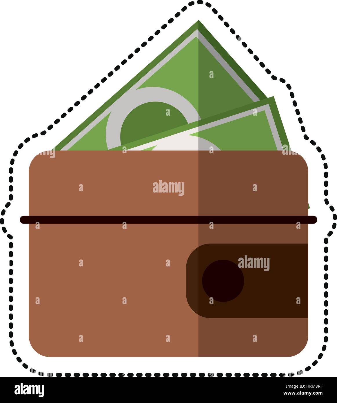 Cartoon Brieftasche Dollar Geld Bar Stock Vektor