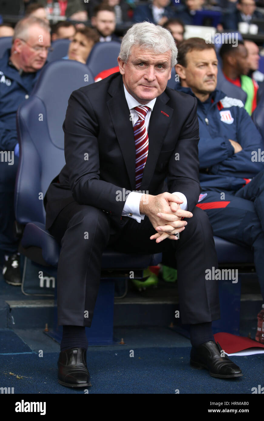 Stoke City-Manager Mark Hughes Stockfoto