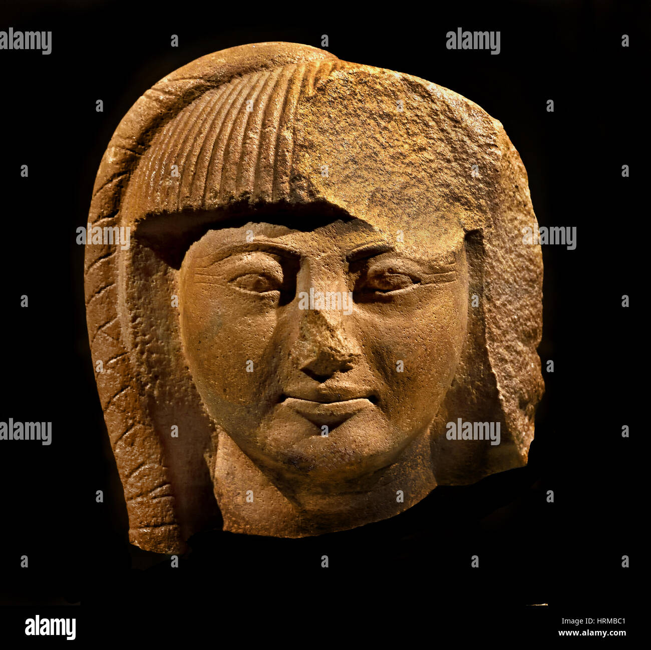 Leiter der Chaemwese, Sohn von Ramses II. Ägypten - Unterägypten Silicated Sandstein / Quarzit 25 x 23 x 22 cm Stockfoto