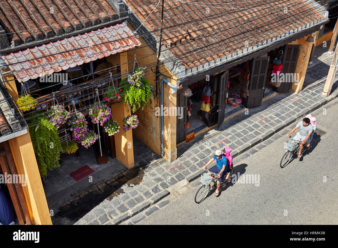 Erhöhten Blick auf die Straße. Hoi an eine alte Stadt, Provinz Quang Nam, Vietnam. Stockfoto