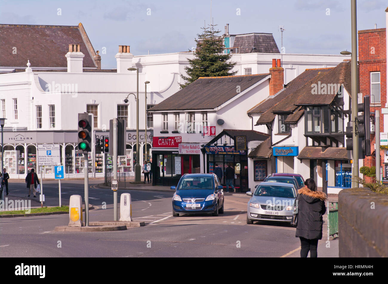 Horley Stadt Zentrum Surrey England UK Stockfoto