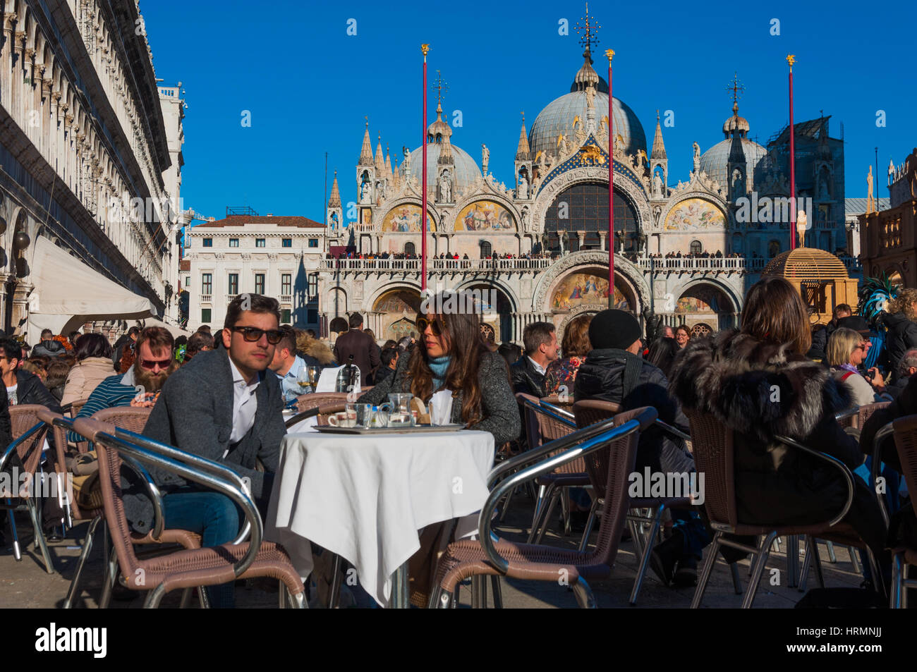 Cafe in Venedig, Markusplatz Stockfoto