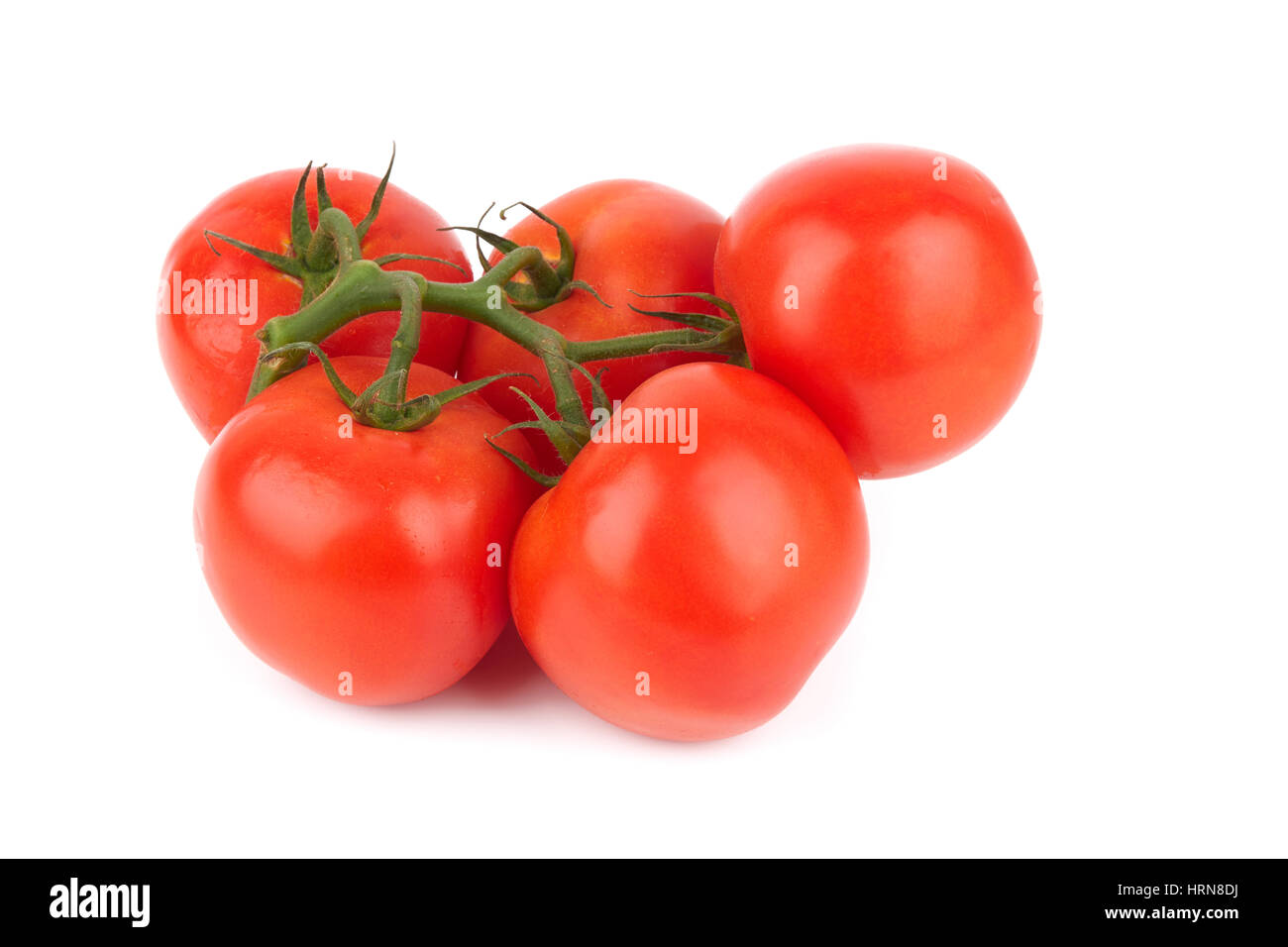 Nahaufnahme von Tomaten auf dem weißen Hintergrund isoliert Stockfoto