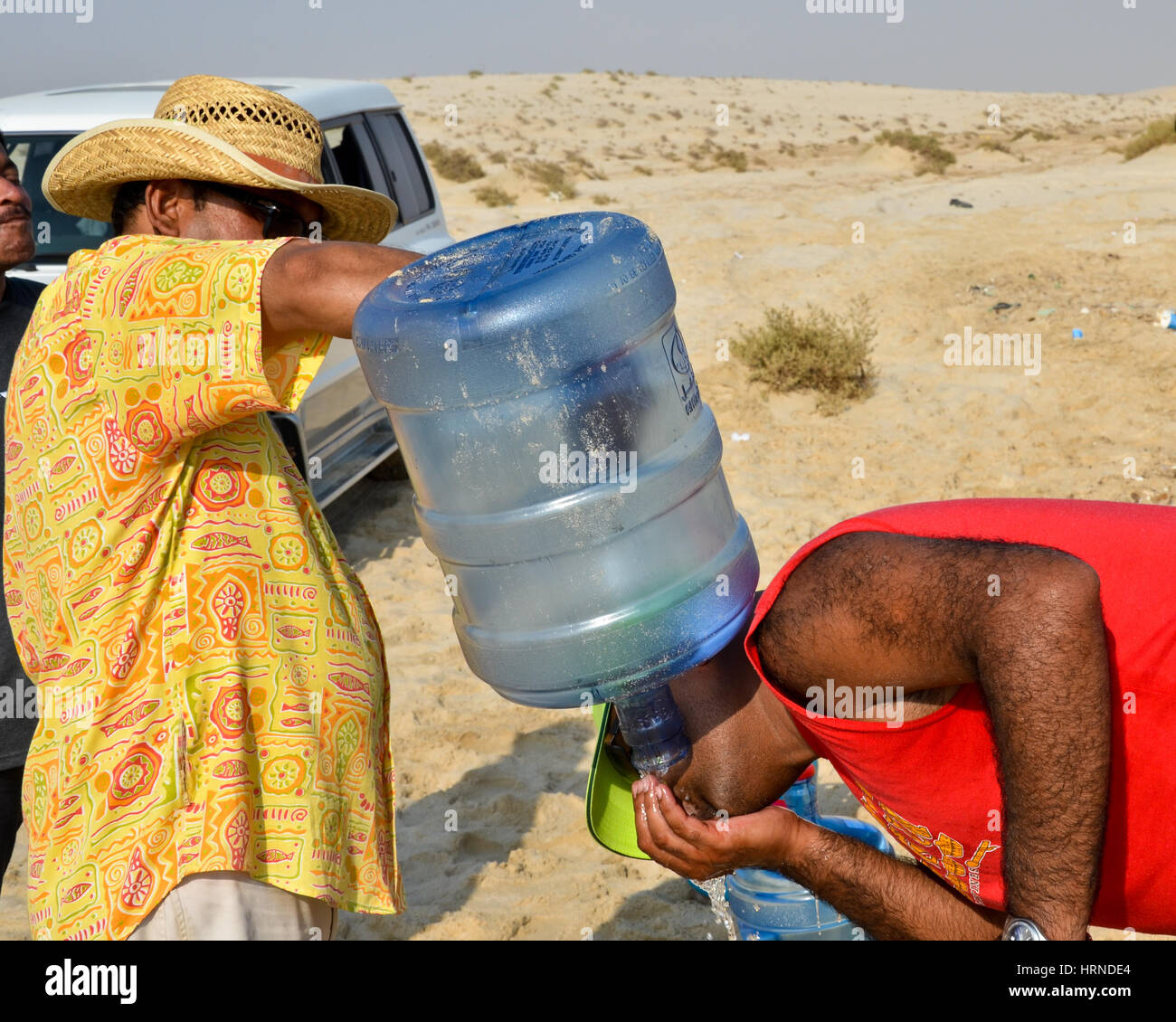 Durst in der Wüste - bis zum letzten Tropfen Stockfoto