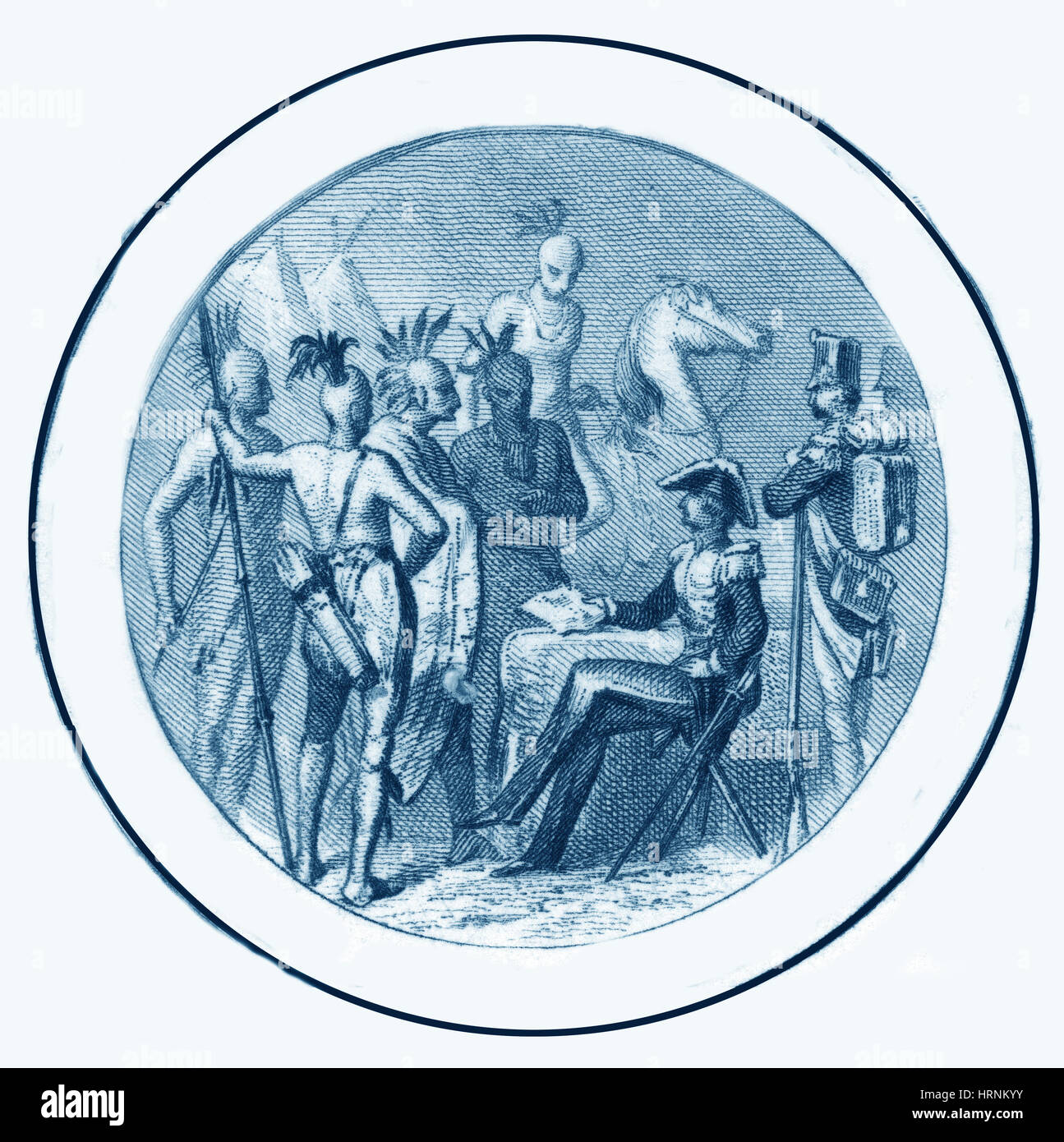 Franzosen- und Indianerkrieg Krieg, 18. Jahrhundert Stockfoto