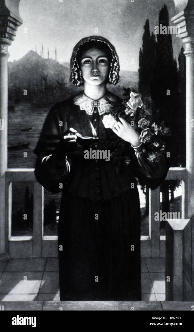 Florence Nightingale, Dame mit der Lampe Stockfotografie - Alamy