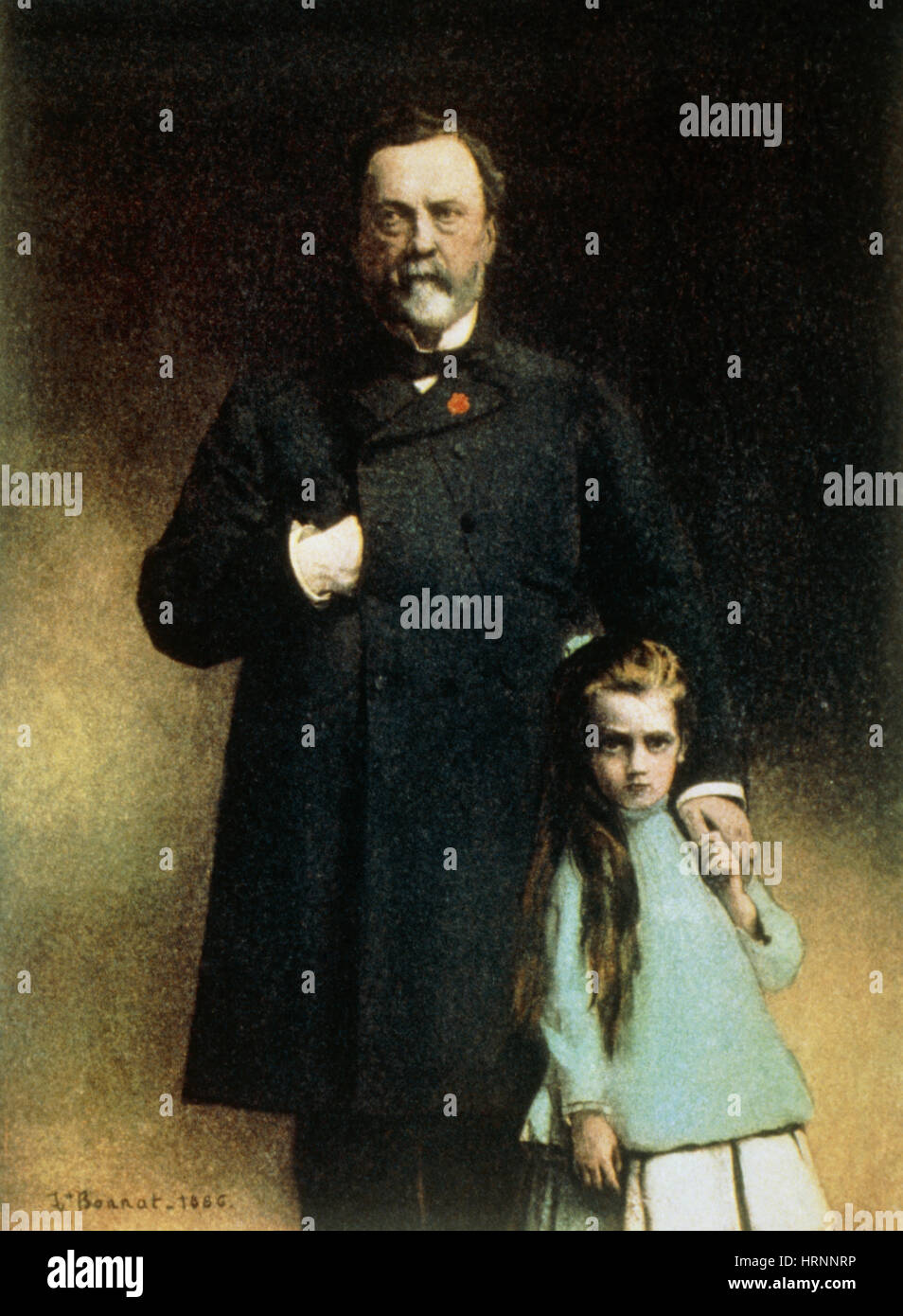 Louis Pasteur und seine Enkelin Stockfoto