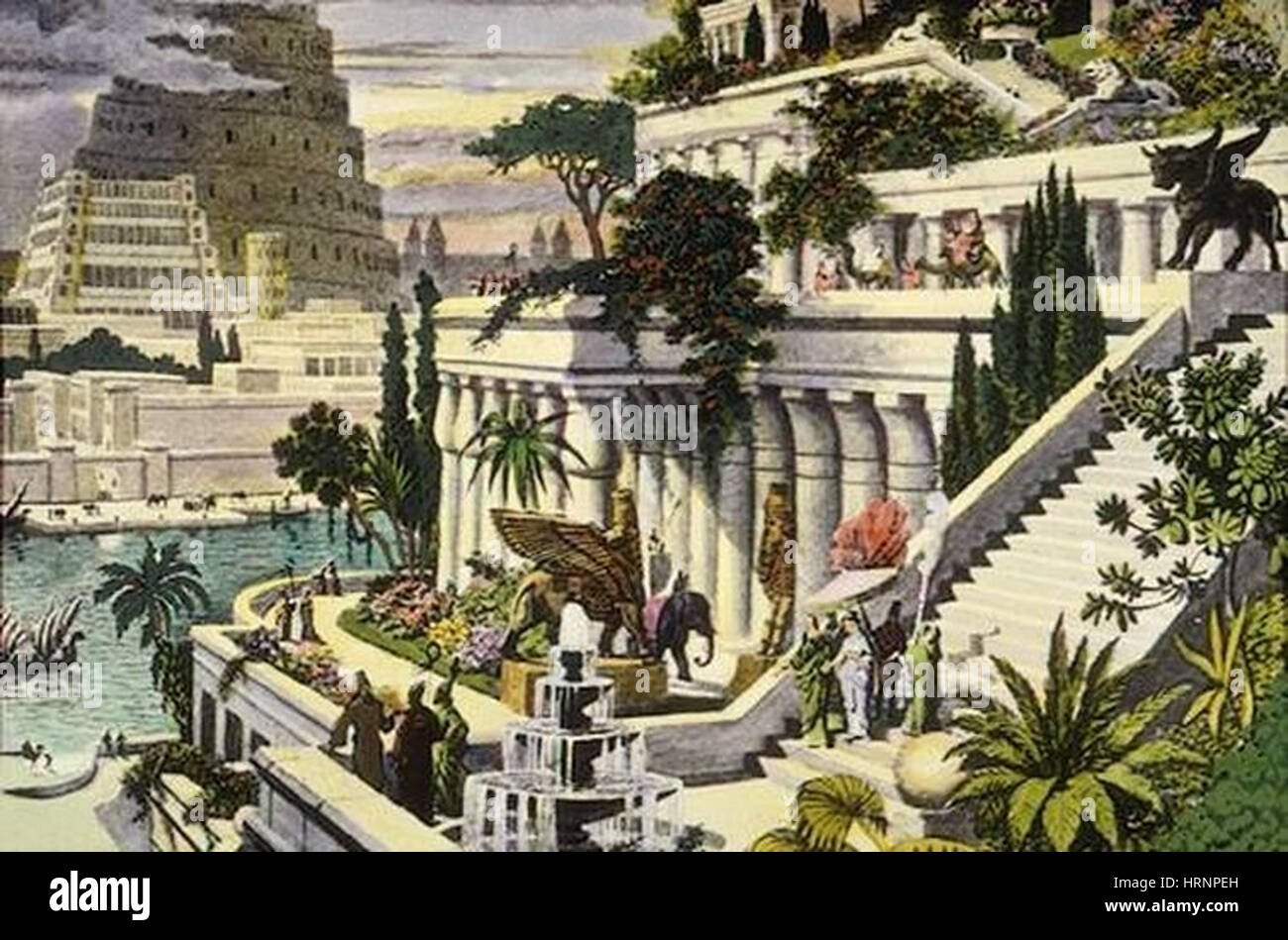 Antike Weltwunder, Gärten von Babylon Stockfoto