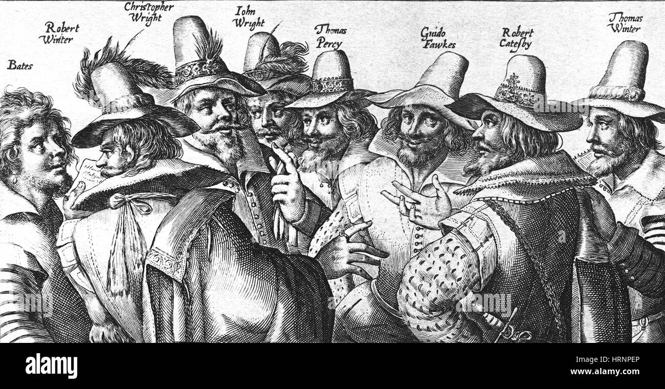 Der Schießpulver-Rebellion, 1605 Stockfoto