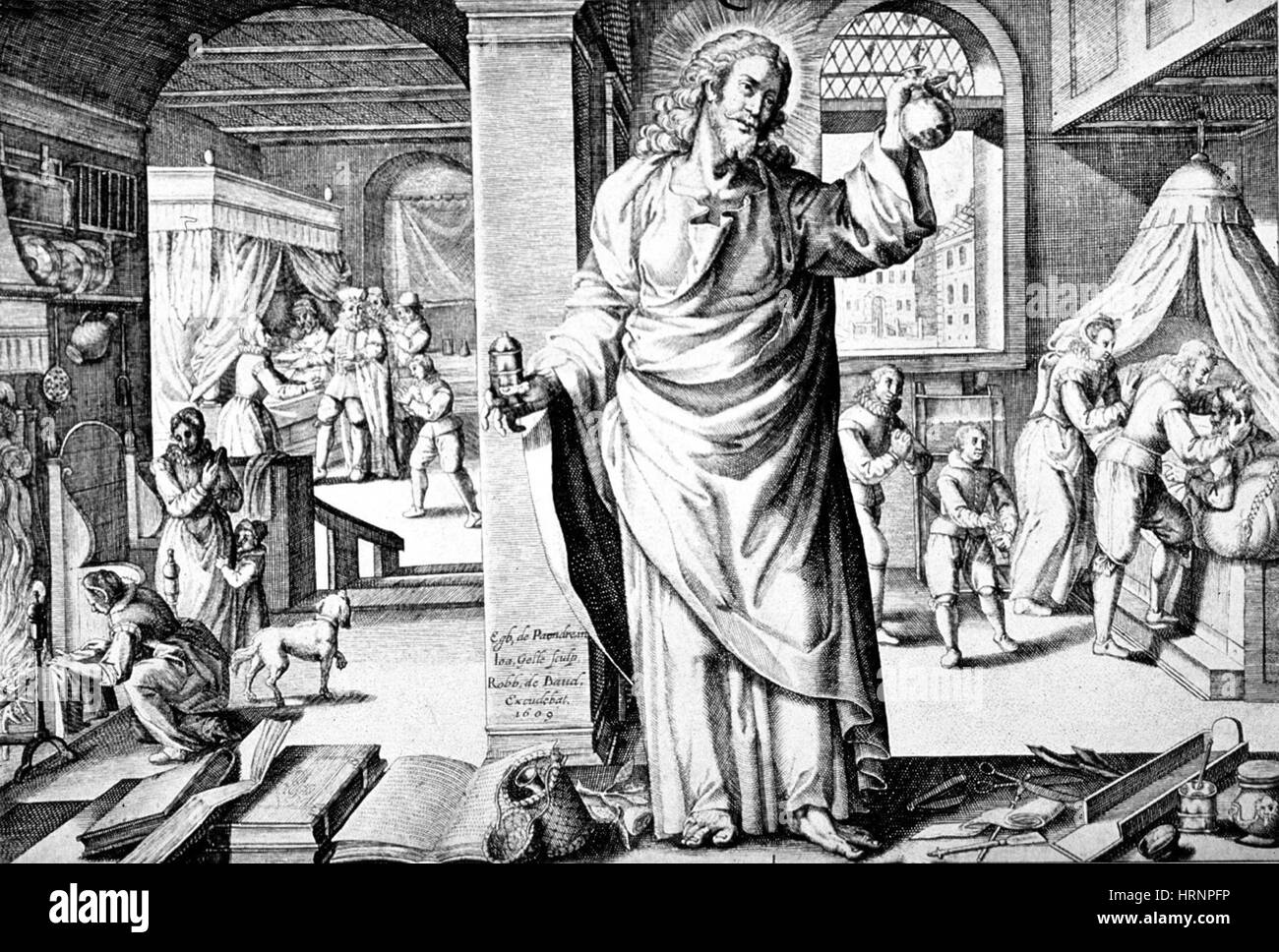 Arzt als Gott, 17. Jahrhundert Stockfoto