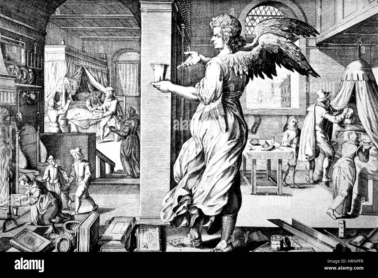 Arzt als Engel, 17. Jahrhundert Stockfoto