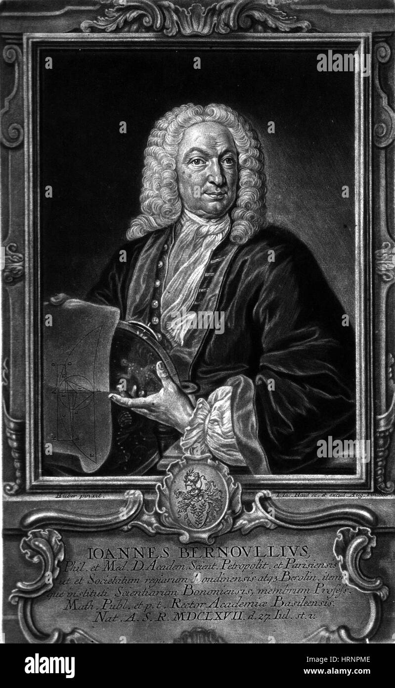 Johann Bernoulli, Schweizer Mathematiker Stockfoto