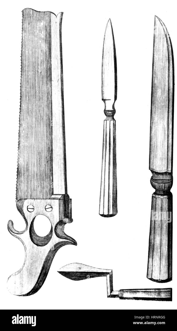 Chirurgische Instrumente, 1791 Stockfoto