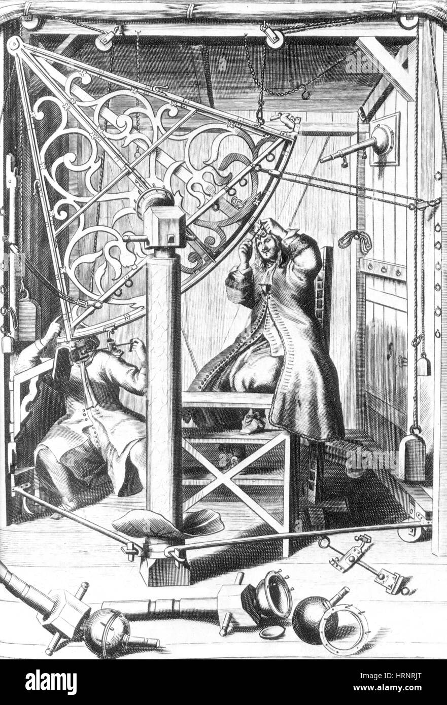 Johannes Hevelius und sein Assistent, 1673 Stockfoto