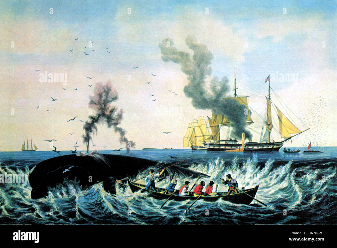 Walfang, 19. Jahrhundert Stockfoto