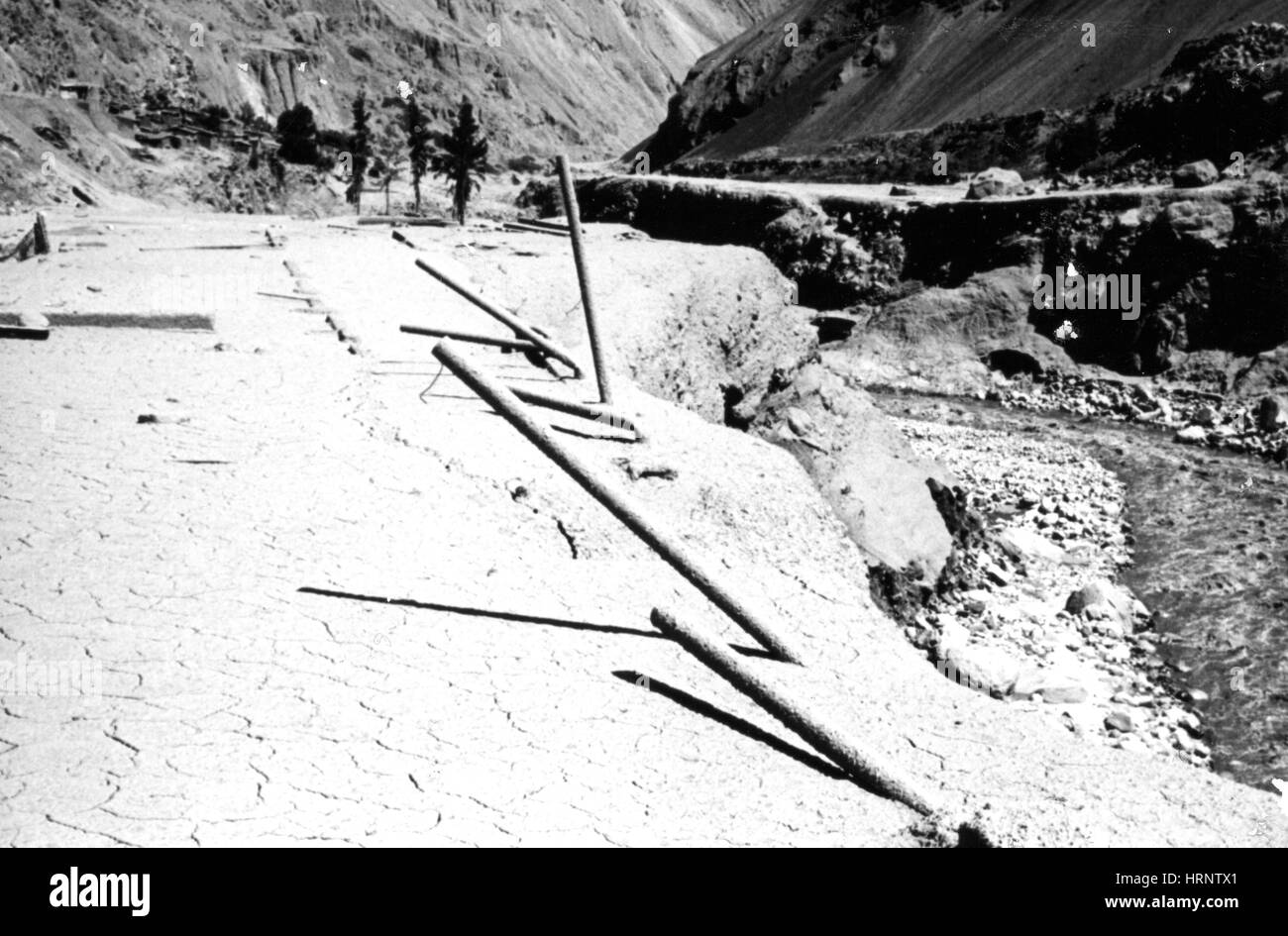 Ancash Erdbeben in Peru 1970 Stockfoto